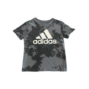 Adidas T Shirt Boys Size 5 Gray Camouflage Short Sleeve Crew Neck Tee EUC